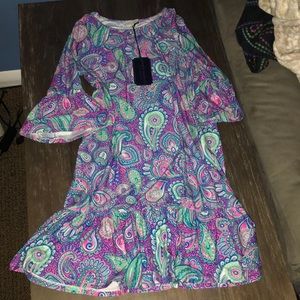 Pleated paisley dress